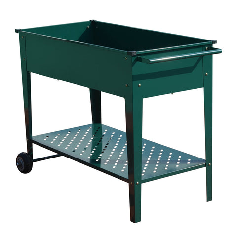 Raised Garden Beds Wallaroo Garden Bed Cart Raised Planter Box 108.5 X 50.5 80Cm Galvanized Steel Green