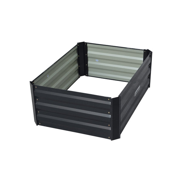 Wallaroo Garden Bed 80 X 60 30Cm Galvanized Steel - Black