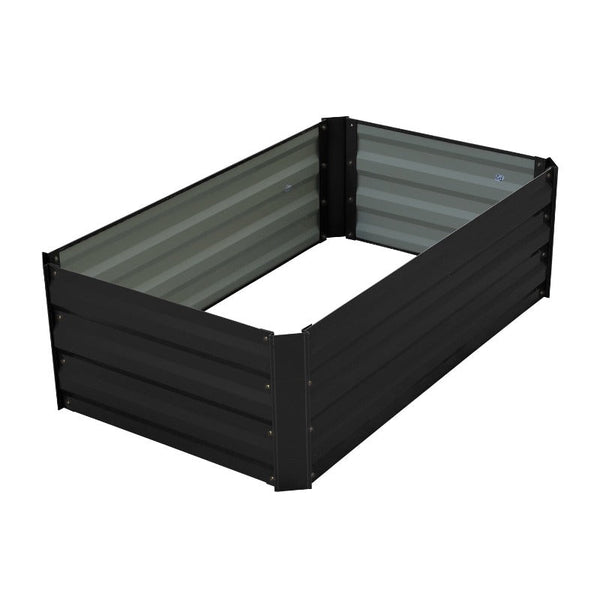 Wallaroo Garden Bed 100 X 60 30Cm Galvanized Steel - Black