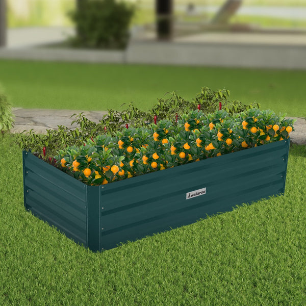 Raised Garden Beds Wallaroo Garden Bed 120 X 60 30Cm Galvanized Steel Green