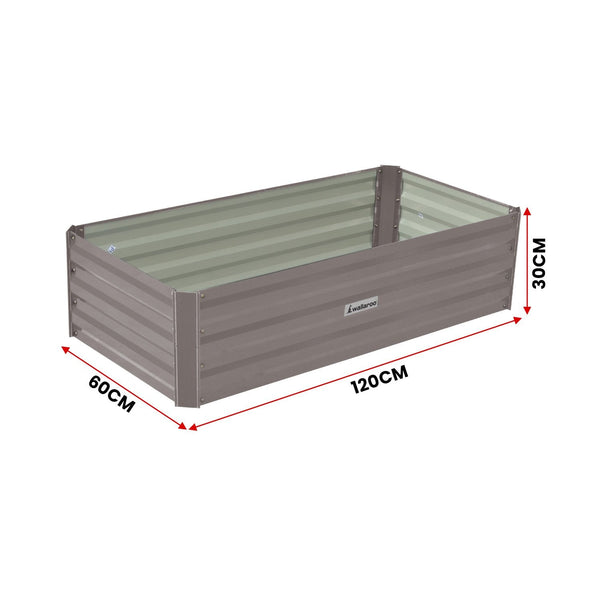 Raised Garden Beds Wallaroo Garden Bed 120 X 60 30Cm Galvanized Steel Grey