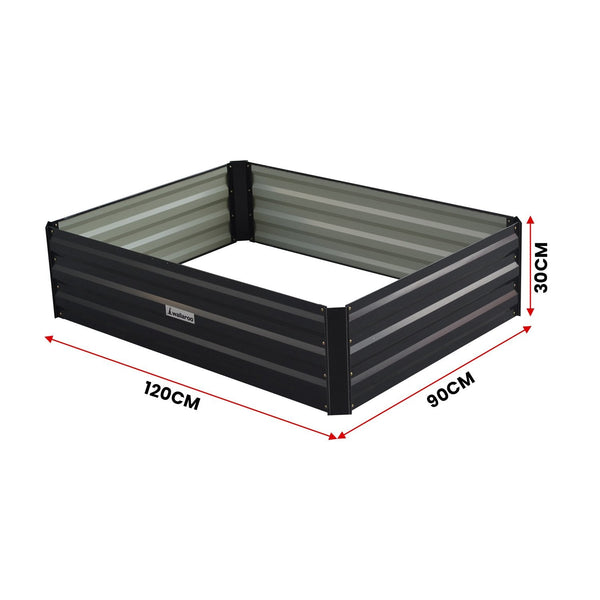 Raised Garden Beds Wallaroo Garden Bed 120 X 90 30Cm Galvanized Steel Black