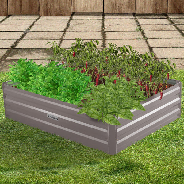 Raised Garden Beds Wallaroo Garden Bed 120 X 90 30Cm Galvanized Steel Grey