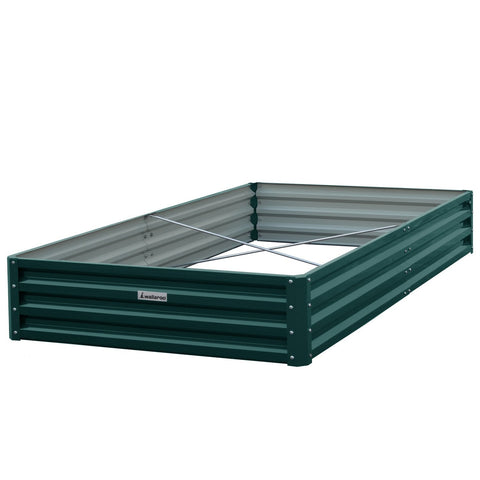 Raised Garden Beds Wallaroo Garden Bed 240 X 120 30Cm Galvanized Steel Green