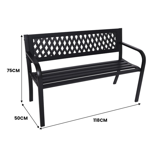 Patio Benches Wallaroo Steel Outdoor Garden Bench Lattice