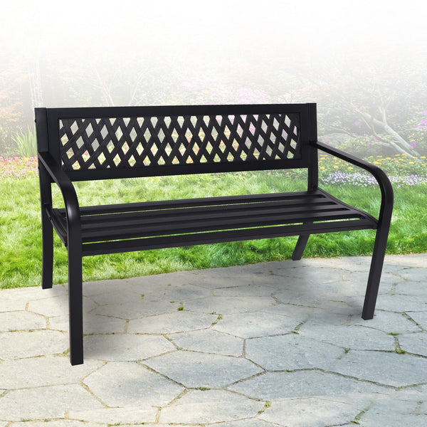 Patio Benches Wallaroo Steel Outdoor Garden Bench Lattice