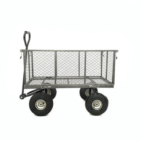 Wheelbarrows Carts Wagons Wallaroo Steel Mesh Garden Trolley Cart Hammer Grey