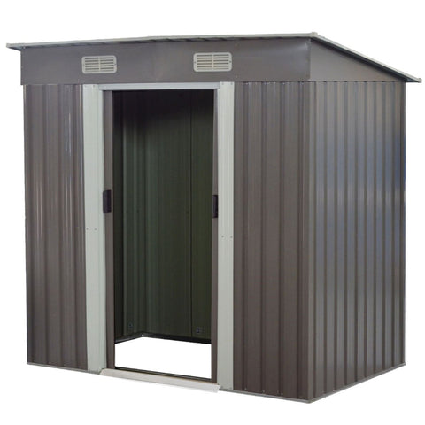 Sheds Summerhouses Carports Wallaroo 4Ft X 6Ft Garden Shed With Base Flat Roof Outdoor Storage Grey