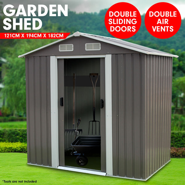 Sheds Summerhouses Carports Wallaroo Garden Shed Spire Roof 4Ft X 6Ft Outdoor Storage Shelter Grey