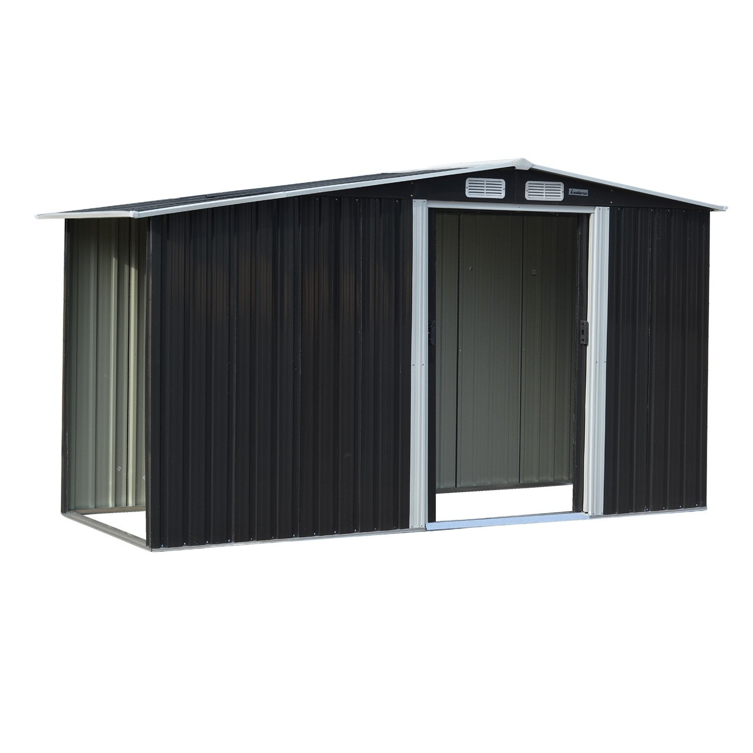 Sheds Summerhouses Carports Wallaroo Garden Shed With Semi Close Storage 4*8Ft Black