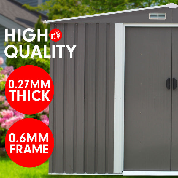 Sheds Summerhouses Carports Wallaroo Garden Shed Spire Roof 6Ft X 8Ft Outdoor Storage Shelter Grey