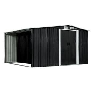 Sheds Summerhouses Carports Wallaroo Garden Shed With Semi Close Storage 6*8Ft Black