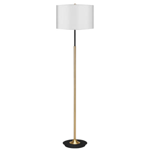 Floor Lamps Sarantino Metal Floor Lamp Brushed Brass Finish With White Shade