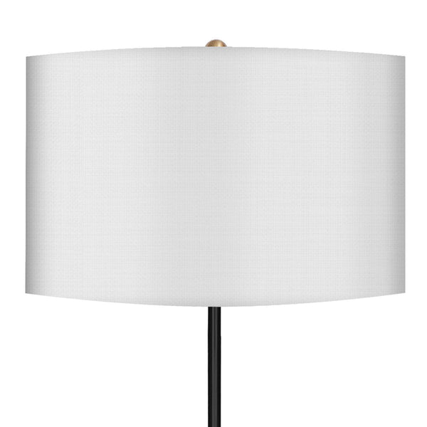 Floor Lamps Sarantino Metal Floor Lamp Brushed Brass Finish With White Shade