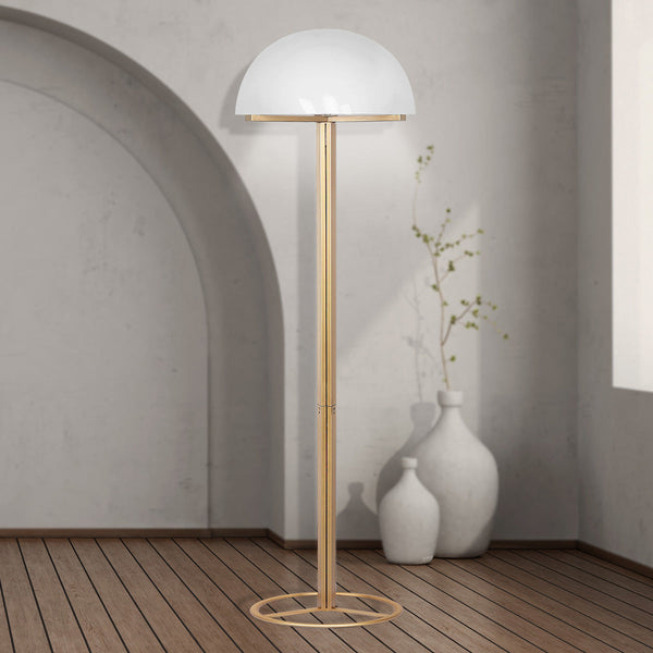 Floor Lamps Sarantino Metal Floor Lamp With White Acrylic Shade By