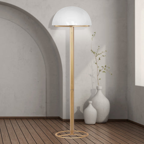 Sarantino Metal Floor Lamp With White Acrylic Shade By