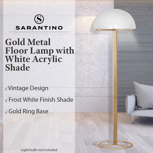 Floor Lamps Sarantino Metal Floor Lamp With White Acrylic Shade By