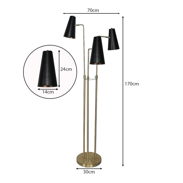 Floor Lamps Sarantino Three Metal Shade Floor Lamp