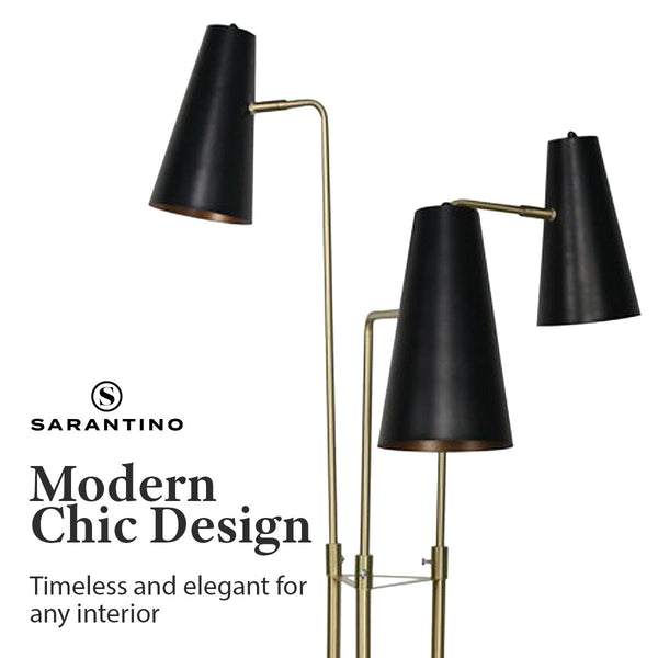 Floor Lamps Sarantino Three Metal Shade Floor Lamp