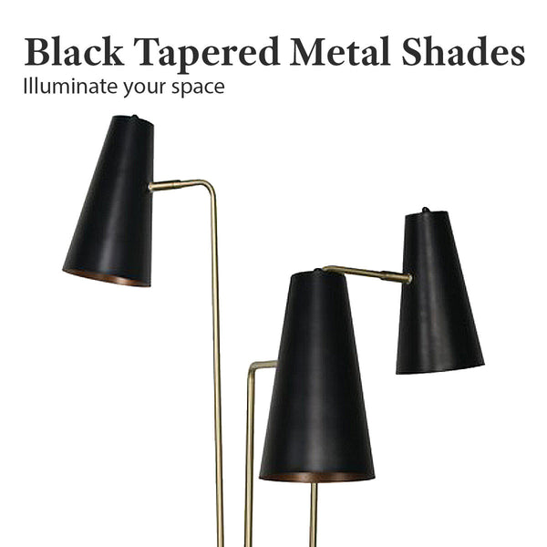 Floor Lamps Sarantino Three Metal Shade Floor Lamp