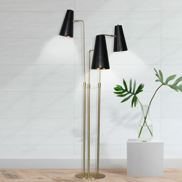 Floor Lamps Sarantino Three Metal Shade Floor Lamp