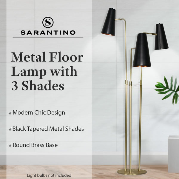 Floor Lamps Sarantino Three Metal Shade Floor Lamp