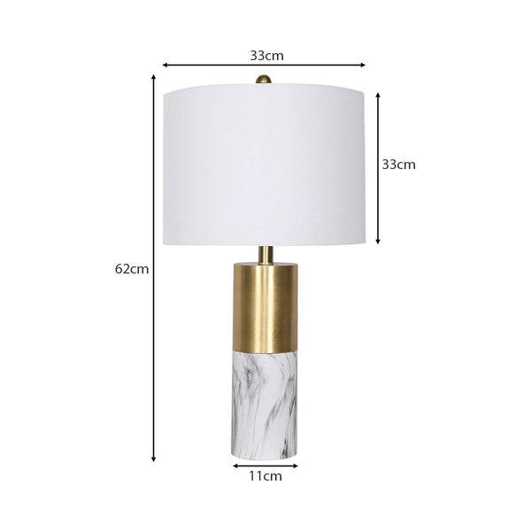 Lamps Sarantino Metal And Marble Table Lamp White