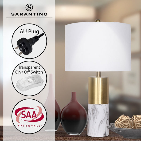 Lamps Sarantino Metal And Marble Table Lamp White