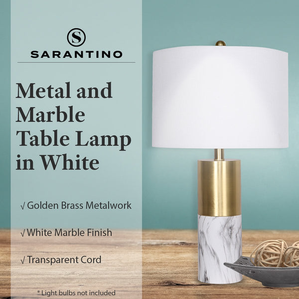 Lamps Sarantino Metal And Marble Table Lamp White