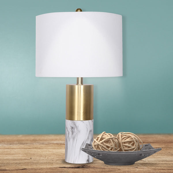 Lamps Sarantino Metal And Marble Table Lamp White