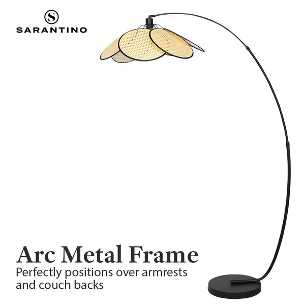 Floor Lamps Sarantino Minimalist Synthetic Rattan Floor Lamp