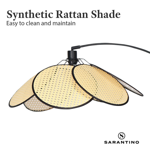 Floor Lamps Sarantino Minimalist Synthetic Rattan Floor Lamp