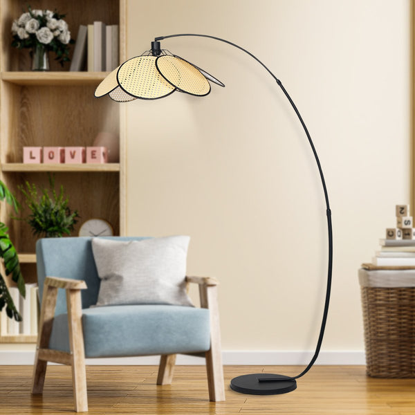 Floor Lamps Sarantino Minimalist Synthetic Rattan Floor Lamp