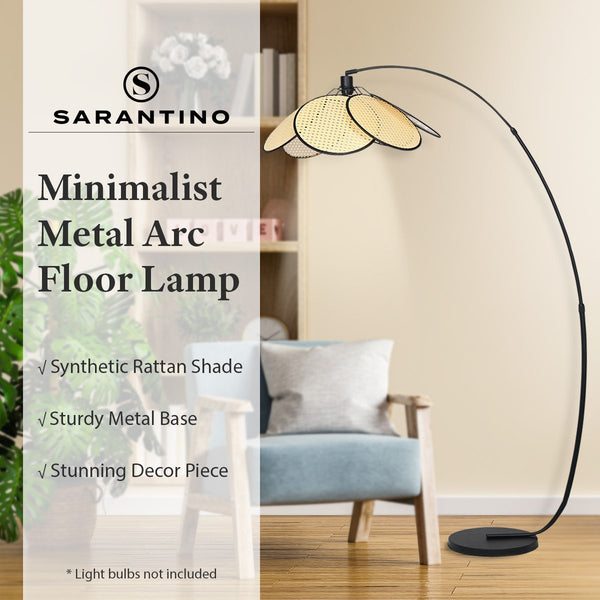 Floor Lamps Sarantino Minimalist Synthetic Rattan Floor Lamp