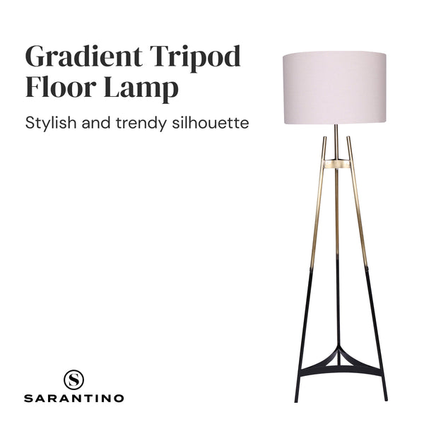 Floor Lamps Sarantino Metal Tripod Electric Floor Lamp Gradient Finish