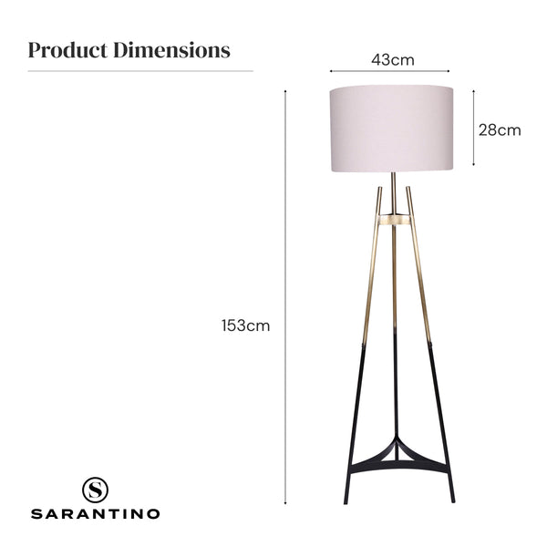 Floor Lamps Sarantino Metal Tripod Electric Floor Lamp Gradient Finish