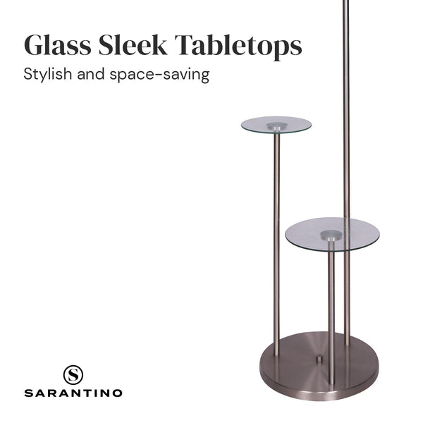 Floor Lamps Sarantino Metal Floor Lamp With Glass Shelves