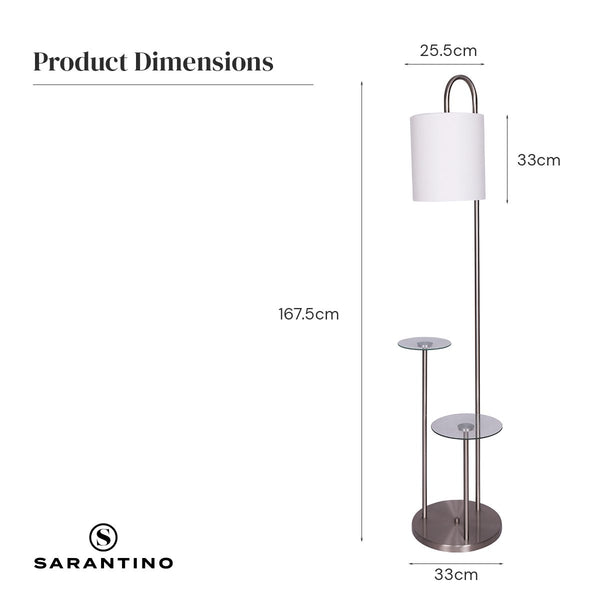 Floor Lamps Sarantino Metal Floor Lamp With Glass Shelves