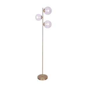 Floor Lamps Sarantino 3 Light Gold Metal Floor Lamp With Glass Shades