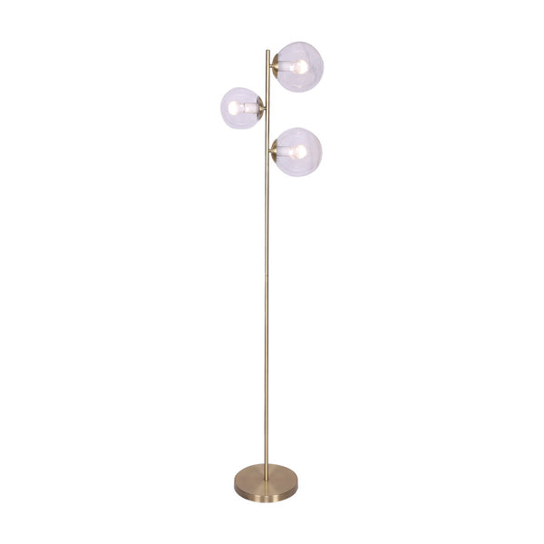 Floor Lamps Sarantino 3 Light Gold Metal Floor Lamp With Glass Shades