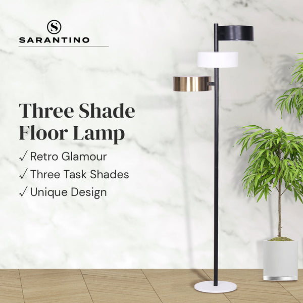 Floor Lamps Sarantino Metal Floor Lamp With 3 Swirl Shades