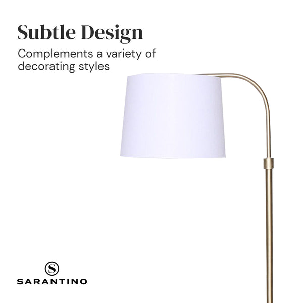 Floor Lamps Sarantino Metal Floor Lamp Brass Finish Adjustable Height