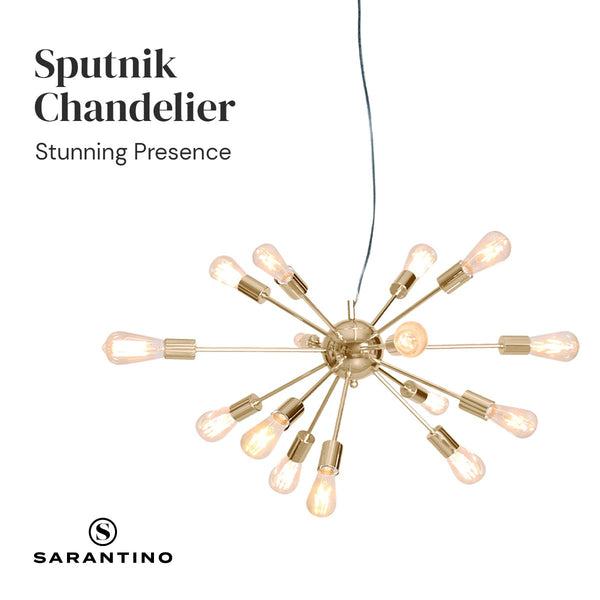 Chandeliers & Ceiling Fixtures Sarantino 15 Light Sputnik Chandelier In Brass Finish