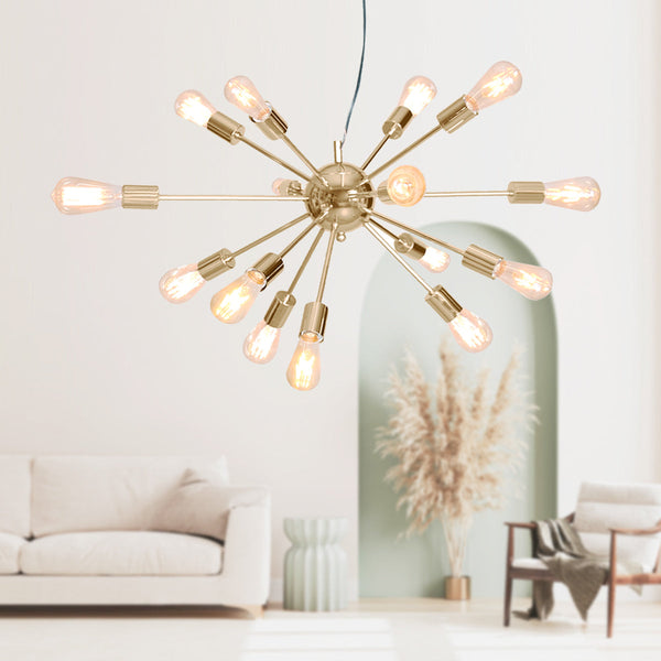 Sarantino 15-Light Sputnik Chandelier In Brass Finish