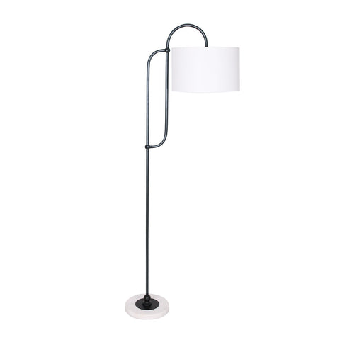 Floor Lamps Sarantino Metal Floor Lamp With Marble Base & Off White Shade