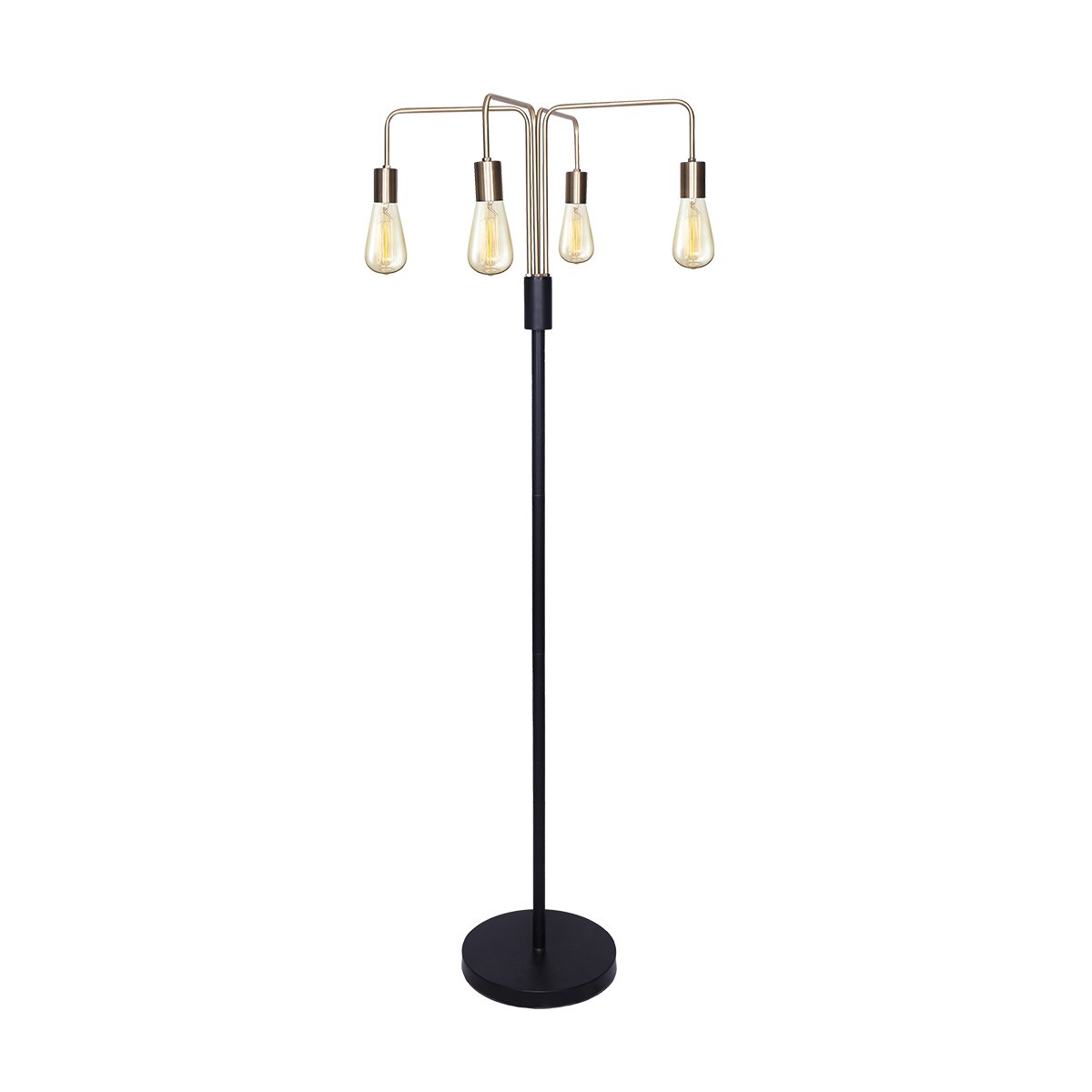 Floor Lamps Sarantino Modern Exposed Bulb 4 Arm Industrial Light Floor Lamp