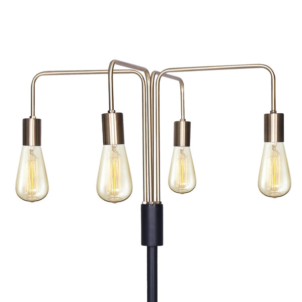 Floor Lamps Sarantino Modern Exposed Bulb 4 Arm Industrial Light Floor Lamp