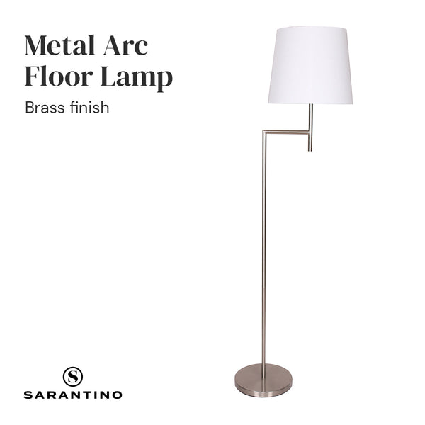 Floor Lamps Sarantino Nickel Metal Arc Floor Lamp