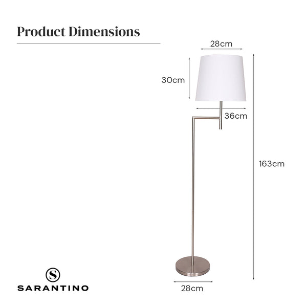 Floor Lamps Sarantino Nickel Metal Arc Floor Lamp