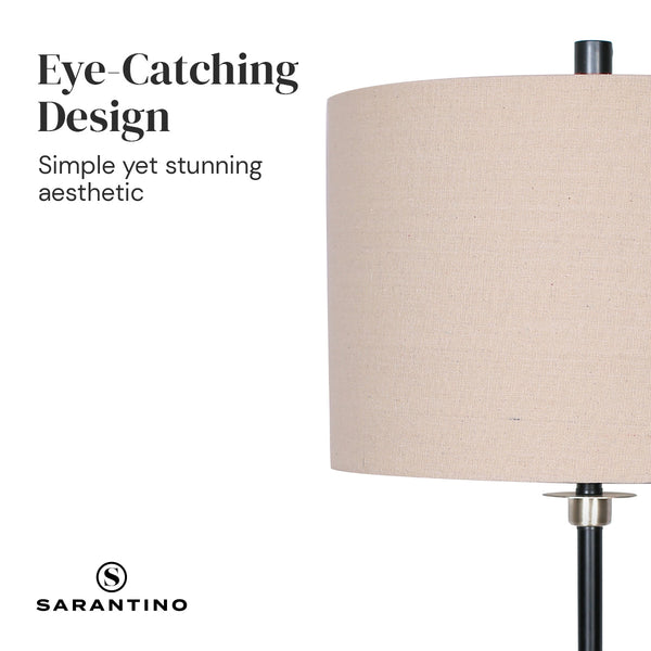 Lamps Sarantino Metal Table Lamp With Linen Drum Shade